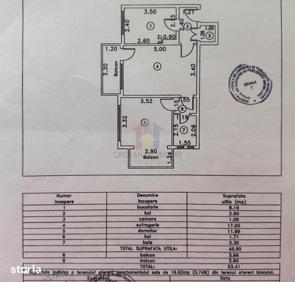 Apartament cu 2 camere în Calea Galați