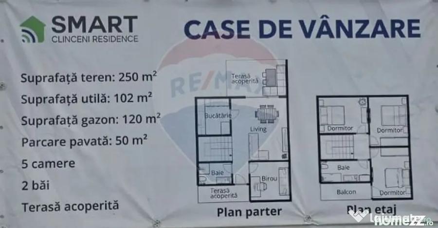 Casă cu 5 camere cu Teren 250 Mp în Clinceni