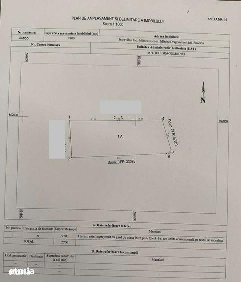 Teren de 27 mp, în Mitocu Dragomirnei