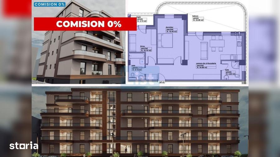 Apartament de vanzare, 3 camere, 111.44mpc, lift, terasa, comision 0% - 7