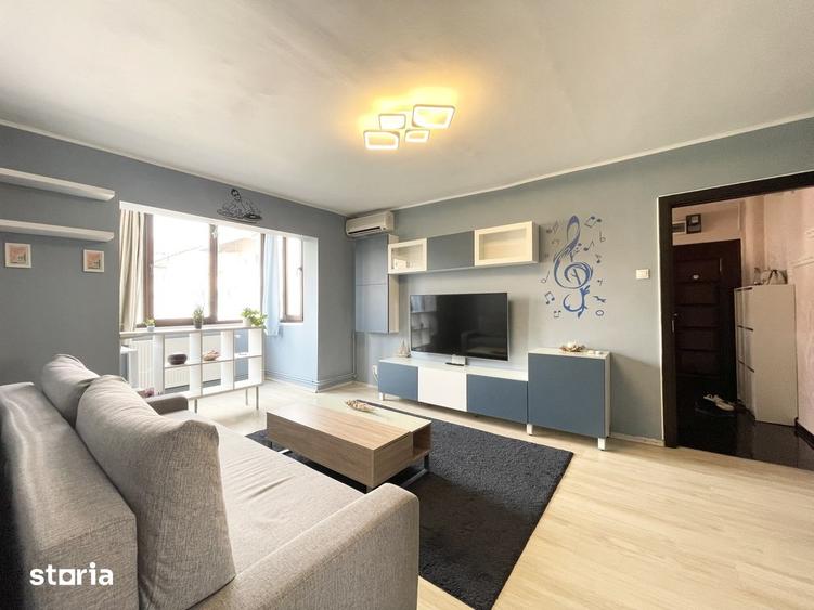 Apartament cu 2 camere semidecomandat, mobilat în Girocului