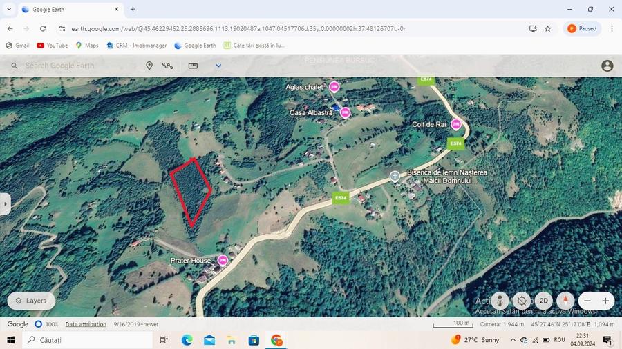 Teren extravilan de 3750 mp, în Moieciu de Jos