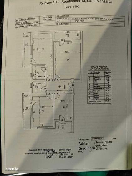 Apartament cu 3 camere în Central