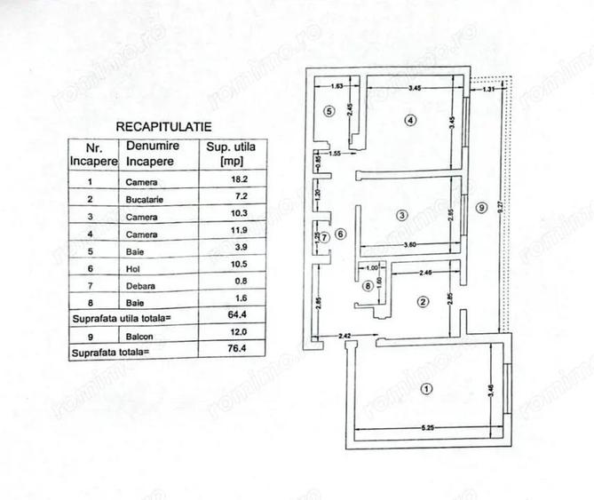 Apartament cu 3 camere decomandat, mobilat în Dancu