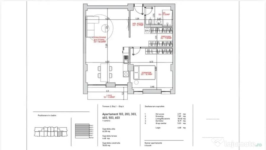 Apartament 2 camere, 58.94 mp, zona Port - 5
