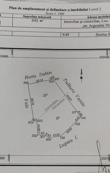 Teren Construcții intravilan de 309 mp, în Central