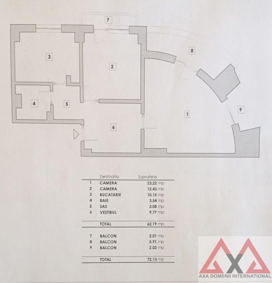 Apartament cu 2 camere decomandat în P-ța Alba Iulia