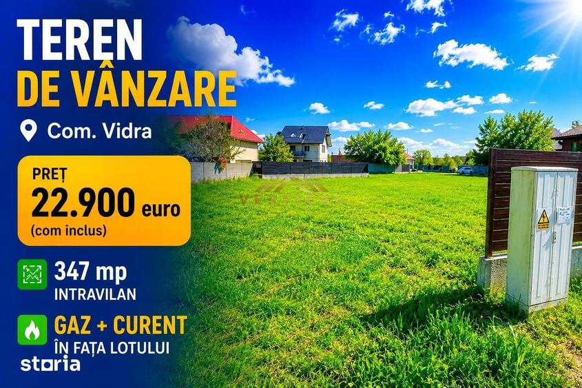 Teren de 347 mp, în Vidra