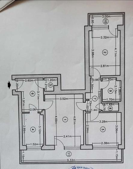 Apartament cu 3 camere semidecomandat în Iancului