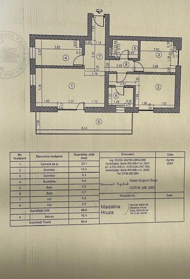 Apartament cu 3 camere, mobilat în Barbu Văcărescu