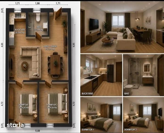Apartament cu 2 camere în Țiglina 2