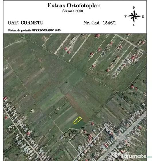 Teren 822 mp Cornetu, Ilfov extravilan lipit de intravilan, acte la zi - 2