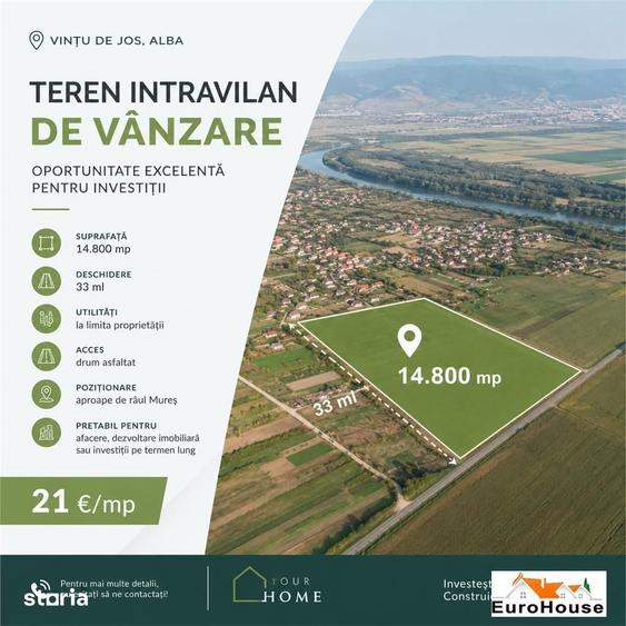 Teren de 14800 mp, în Vințu de Jos