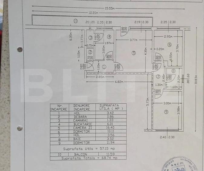 Apartament cu 3 camere decomandat în Sud