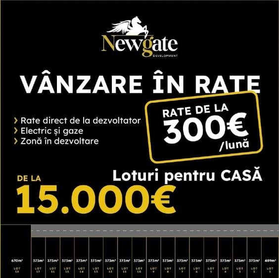 Teren Construcții intravilan de 500 mp, în Adunații-Copăceni