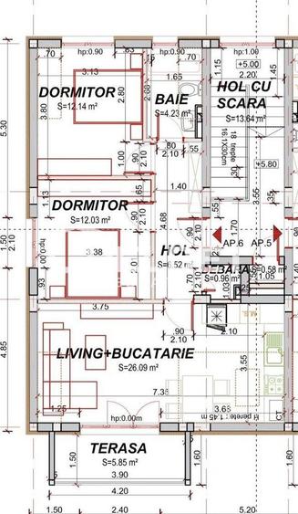Apartament cu 3 camere în Sânpetru
