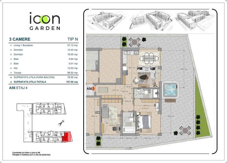 Apartament cu 3 camere decomandat în Moșilor
