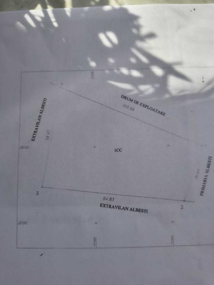 Teren 5.376 mp Coroana, Albesti acces direct la drum 10 /mp - 2