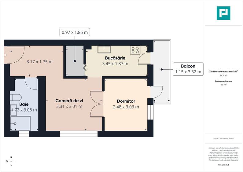 Apartament cu 2 camere, mobilat în Nufărul