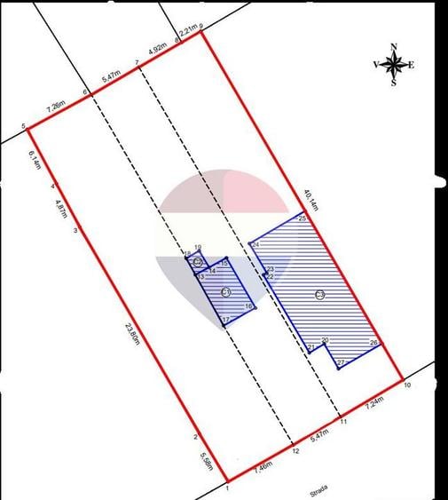 Teren Construcții intravilan de 812 mp, în 1 Mai