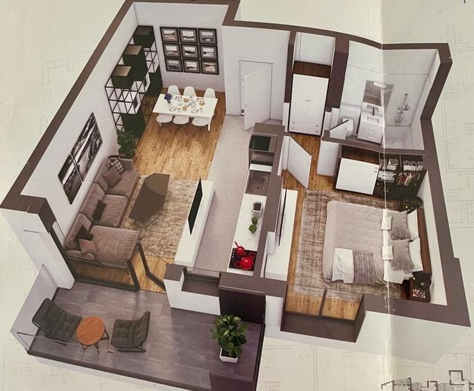 Apartament cu 2 camere semidecomandat, mobilat în Aviației
