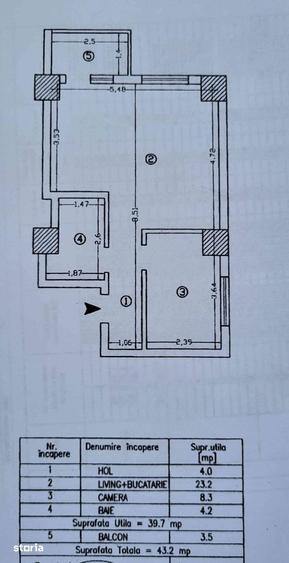 Apartament cu 2 camere în Tudor Vladimirescu