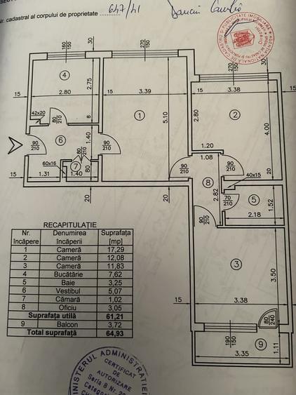 Apartament cu 3 camere semidecomandat în Colentina