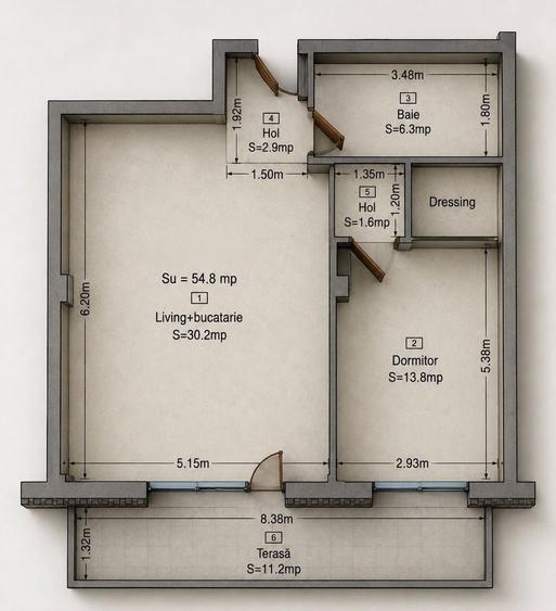 Apartament 2 camere, dressing, terasa, parcare, Parcul Poligon - 15