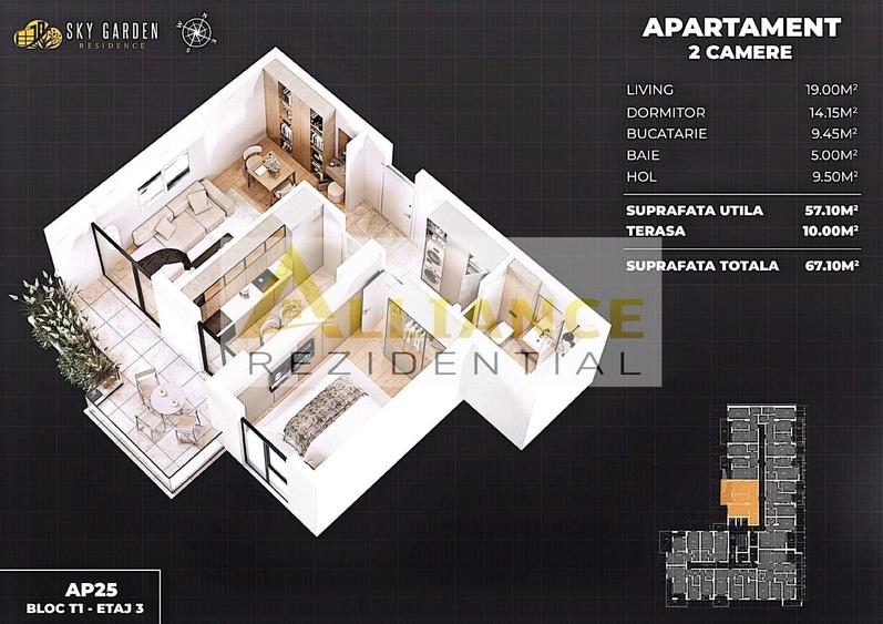 Apartament cu 2 camere decomandat în Central