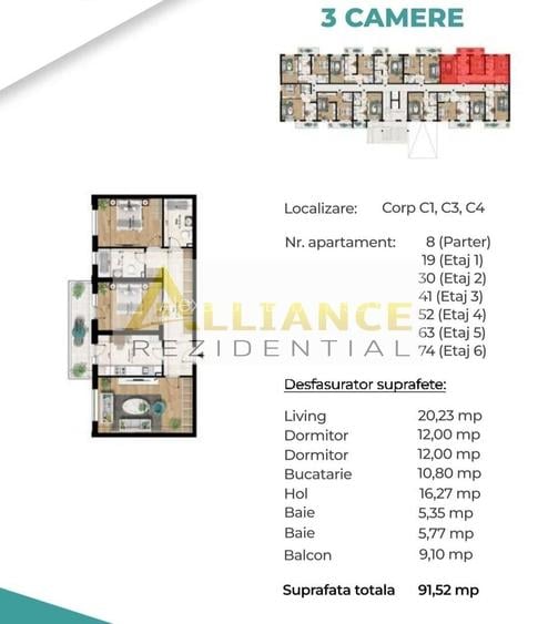 Apartament 3 camere | 89 mp | 5 min metrou Berceni