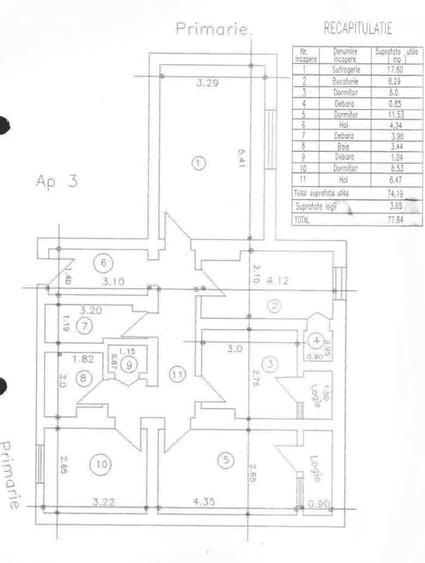Apartament cu 4 camere decomandat în Central