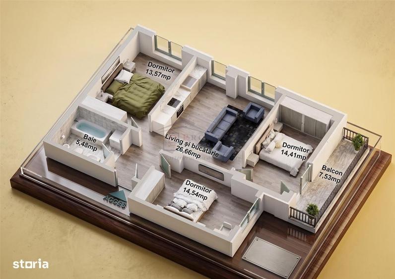 Apartament cu 4 camere în Central