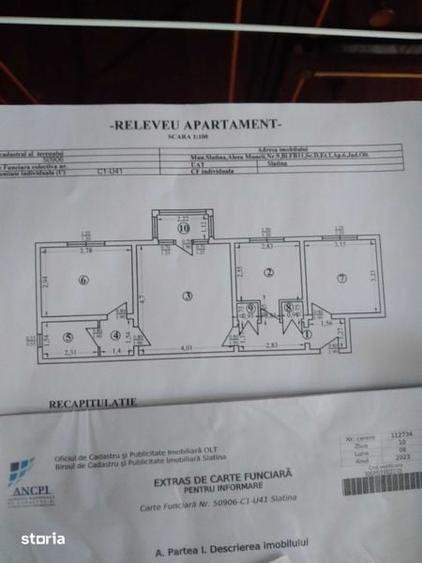 Apartament cu 3 camere semidecomandat în Est