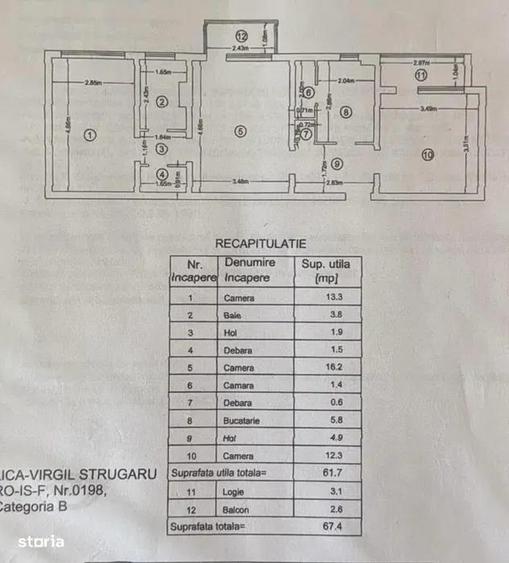 Apartament cu 3 camere semidecomandat în Podu Roș