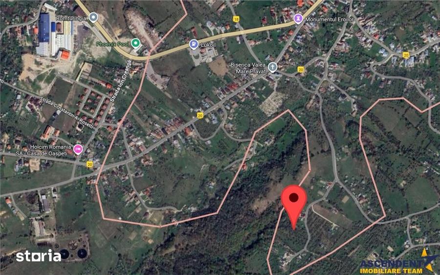 Teren de 11600 mp, în Valea Mare