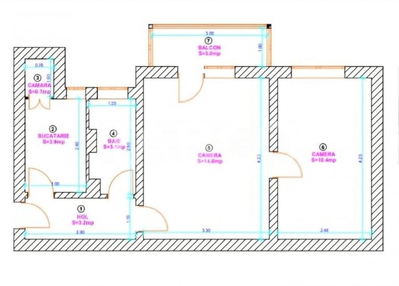 Apartament cu 2 camere nedecomandat în Șelimbăr
