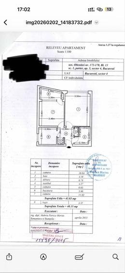 Apartament cu 2 camere decomandat în Berceni