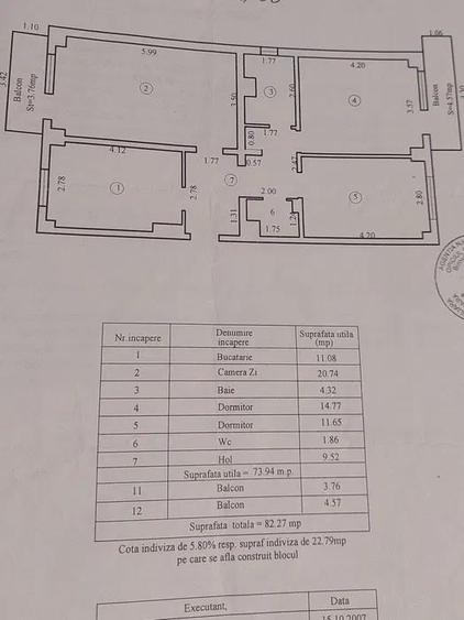 Apartament cu 3 camere decomandat în Buzaului