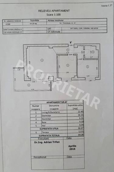 Apartament cu 3 camere decomandat în Roșu