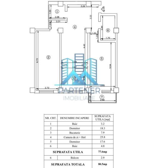 Apartament cu 3 camere în Valea Lupului