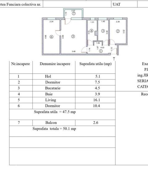 Apartament cu 3 camere în Km 4