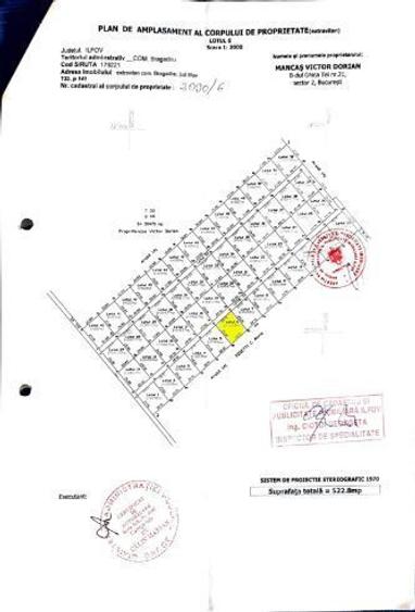 Teren Construcții intravilan de 1160 mp, în Bragadiru