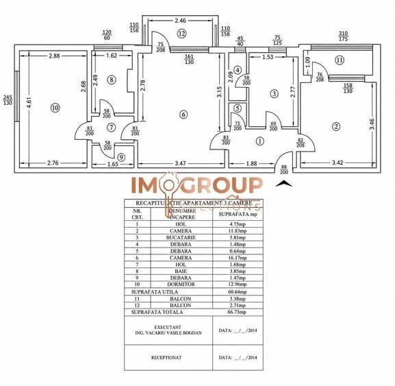 Apartament cu 3 camere semidecomandat în Podu Roș