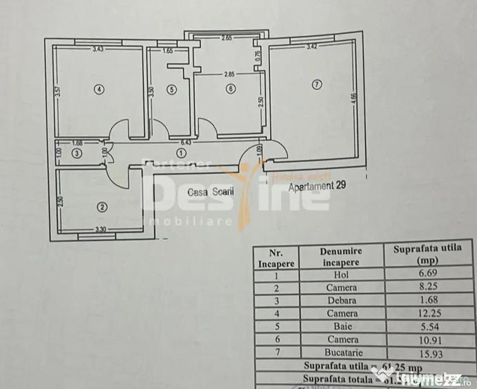 Apartament cu 3 camere decomandat în Inel I