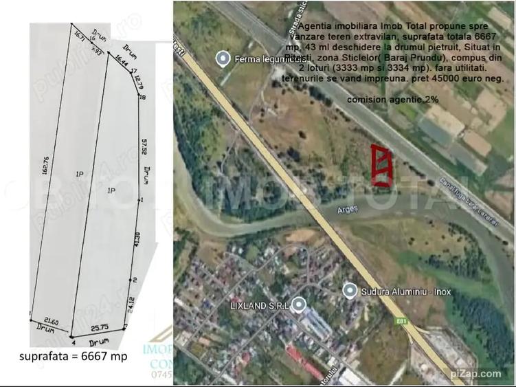 Teren de 6667 mp, în Tudor Vladimirescu