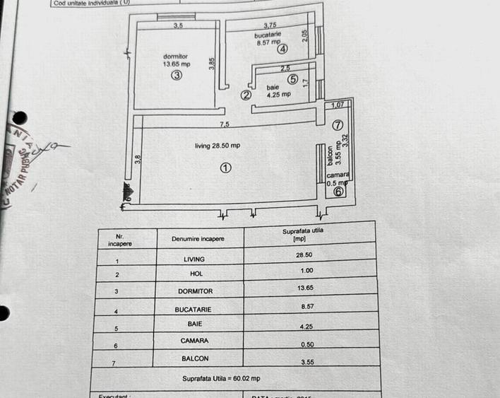 Apartament cu 2 camere decomandat în Central