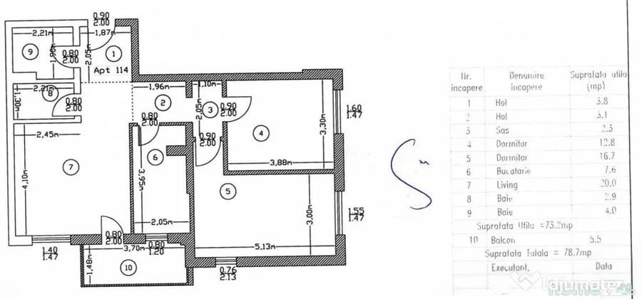 Apartament cu 3 camere decomandat în Ghencea