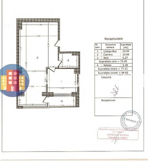 Apartament cu 2 camere decomandat în Iancului