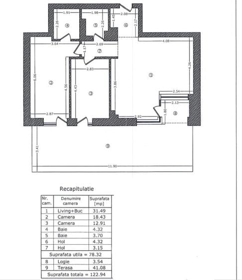 Apartament cu 3 camere semidecomandat în Herăstrău