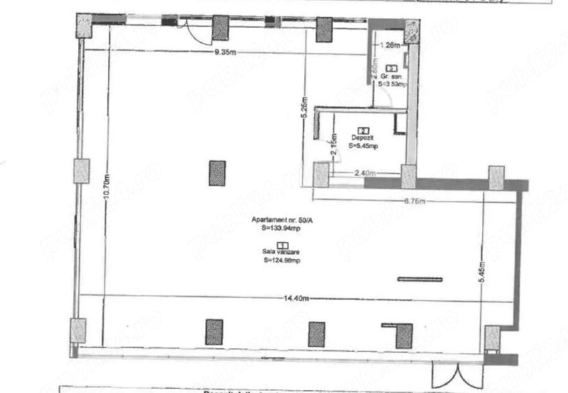 Spațiu comercial, de 133 mp, în Central
